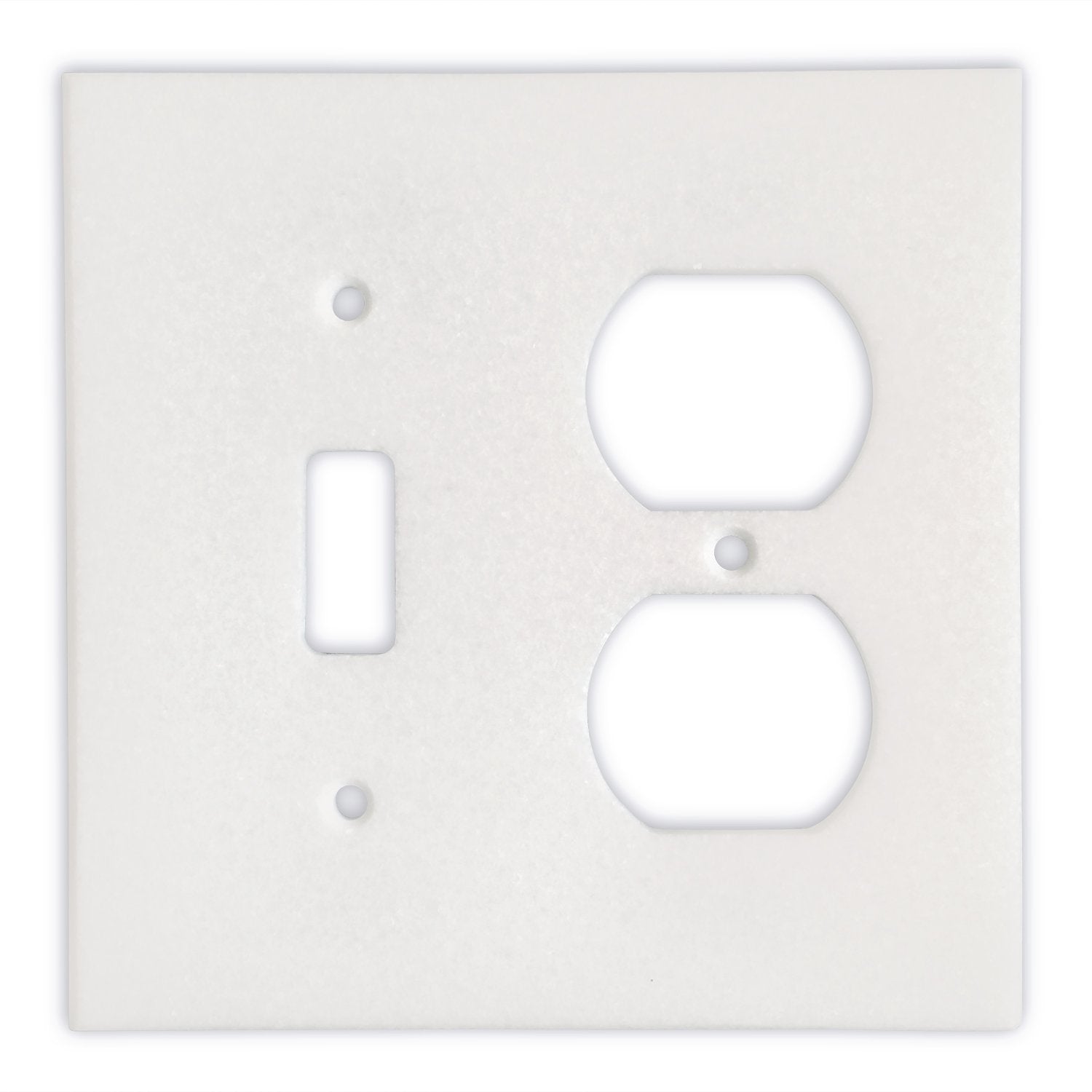 Greek Thassos White Marble Switch Plate Cover, Polished-TOGGLE DUPLEX - Tilefornia