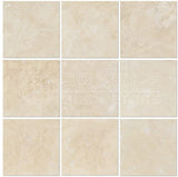 Ivory (Light) Travertine 12"X12" Subway Field Tile, Filled & Honed - Tilefornia