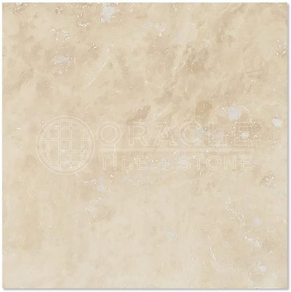 Ivory (Light) Travertine 12"X12" Subway Field Tile, Filled & Honed - Tilefornia