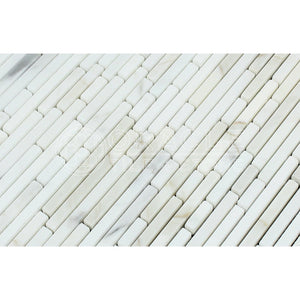 Calacatta Gold (Italian Calcutta) Marble Bamboo Sticks (Single color) Mosaic Tile, Polished - Tilefornia