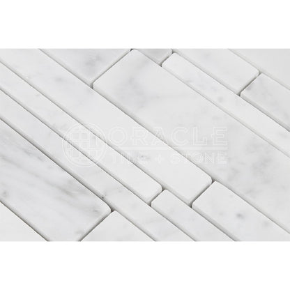 Carrara White Italian (Bianco Carrara) Marble Random Strip, Polished - Tilefornia