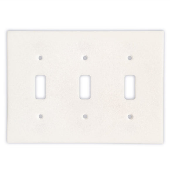 Greek Thassos White Marble Switch Plate Cover, Polished-3 TOGGLE - Tilefornia