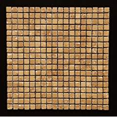 Noce 5/8X5/8 Tumbled Mosaic Tile - Tilefornia