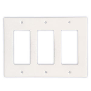 Greek Thassos White Marble Switch Plate Cover, Polished-3 ROCKER - Tilefornia