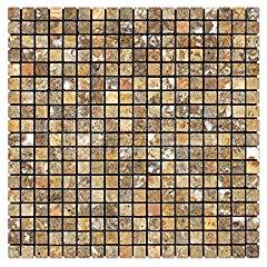 Scabos Travertine 5/8 X 5/8 Mosaic Tile, Tumbled - Box of 5 sq. ft. - Tilefornia