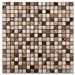 Mixed Marble 5/8 X 5/8 Venice Polished Mosaic Tile - 6" X 6" Sample - Tilefornia