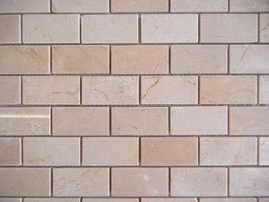 Crema Marfil mosaic polished 1x2 - Tilefornia