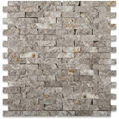 SILVERADO GRAY 5/8X2 Marble SPLIT-FACED Mosaic Tile - Tilefornia