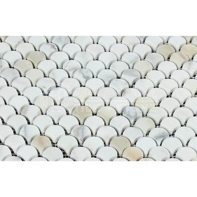 White Calacatta Gold Marble Mosaic Tile, Polished