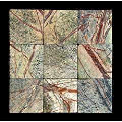 Rainforest Green 4X4 Marble Tumbled Tile - Tilefornia