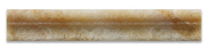 Honey Onyx Polished 2 X 12 Crown Mercer Molding Trim Liner (Box of 5 pcs.) - Tilefornia