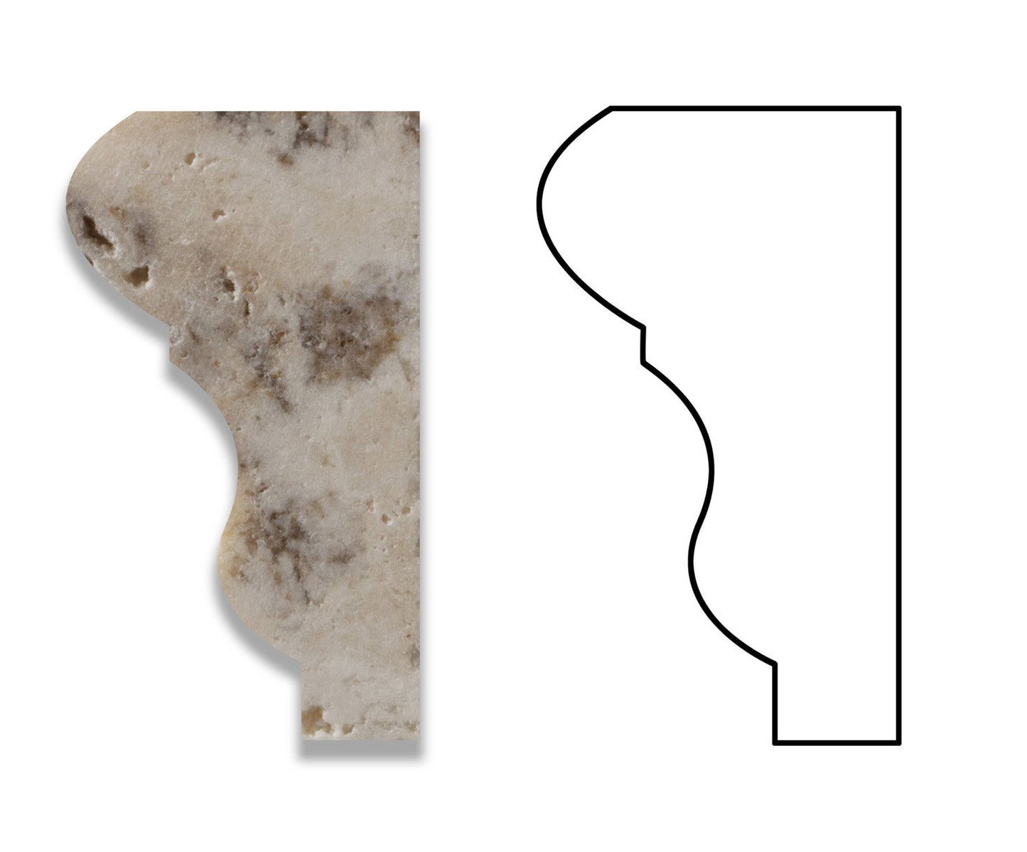 Walnut Travertine Honed 2 X 12 Milano Molding - Standard Quality - BOX of 15 PCS - Tilefornia
