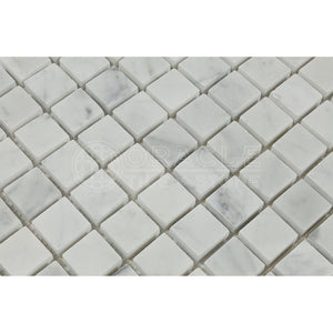 Tilefornia Carrara White Italian (Bianco Carrara) Marble 1 X 1 Mosaic Tile, Honed - Tilefornia