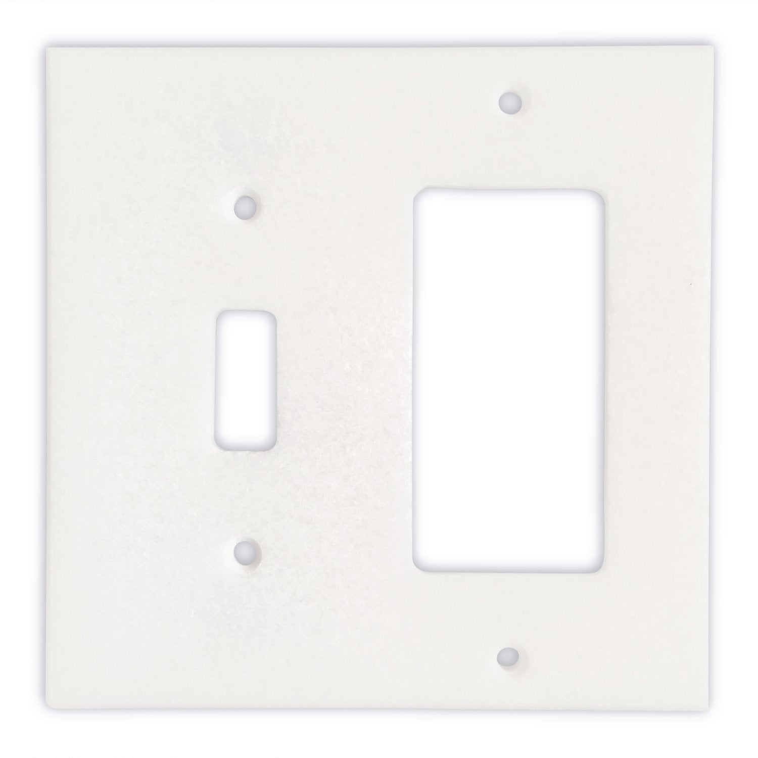 Greek Thassos White Marble Switch Plate Cover, Polished-TOGGLE ROCKER - Tilefornia