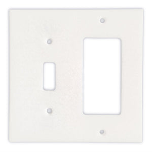 Greek Thassos White Marble Switch Plate Cover, Polished-TOGGLE ROCKER - Tilefornia