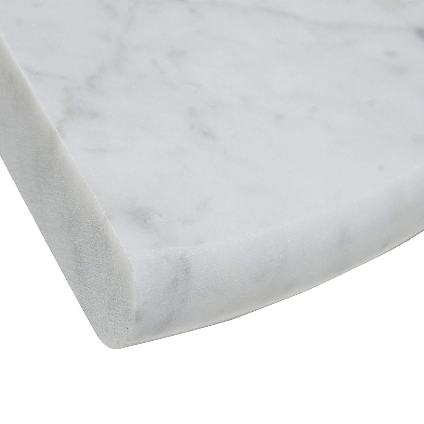 Carrara White Marble Accessory, CWMT9SHE, 9"X9"X3/4" Corner Shelf, Both Sides Polished (Box of 10 Pieces) - Tilefornia