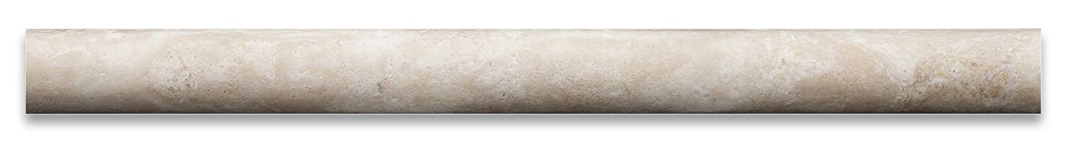 Durango Cream Travertine Honed 1 X 12 Dome Liner Trim - Lot of 50 pcs. - Tilefornia