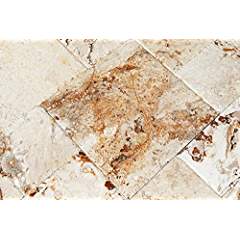 Michaelangelo Travertine Brushed and Chiseled Versailles French Pattern Tiles (LOT of 200 SQ. FT. ( 25 BUNDLES )) - Tilefornia