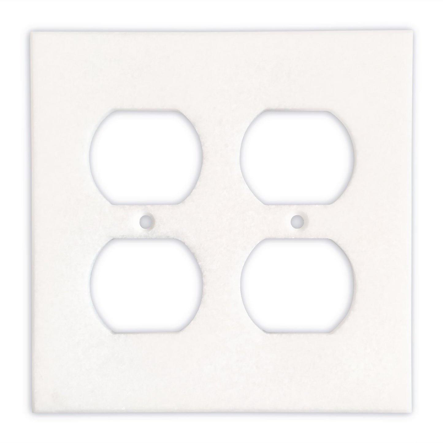 Greek Thassos White Marble Switch Plate Cover, Polished-2 DUPLEX - Tilefornia