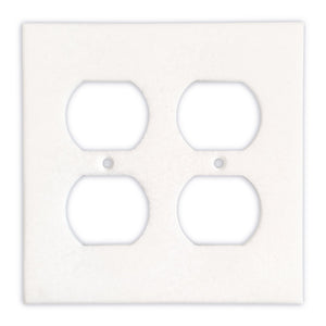 Greek Thassos White Marble Switch Plate Cover, Polished-2 DUPLEX - Tilefornia