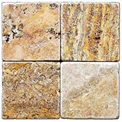 Scabos Travertine 6 X 6 Tile, Tumbled - 1 Piece Sample - Tilefornia