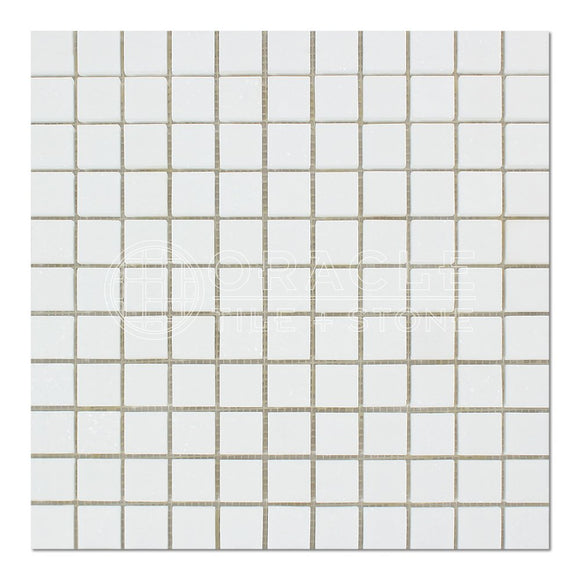 Thassos White Greek Marble 1 X 1 Mosaic Tile, Polished - Tilefornia