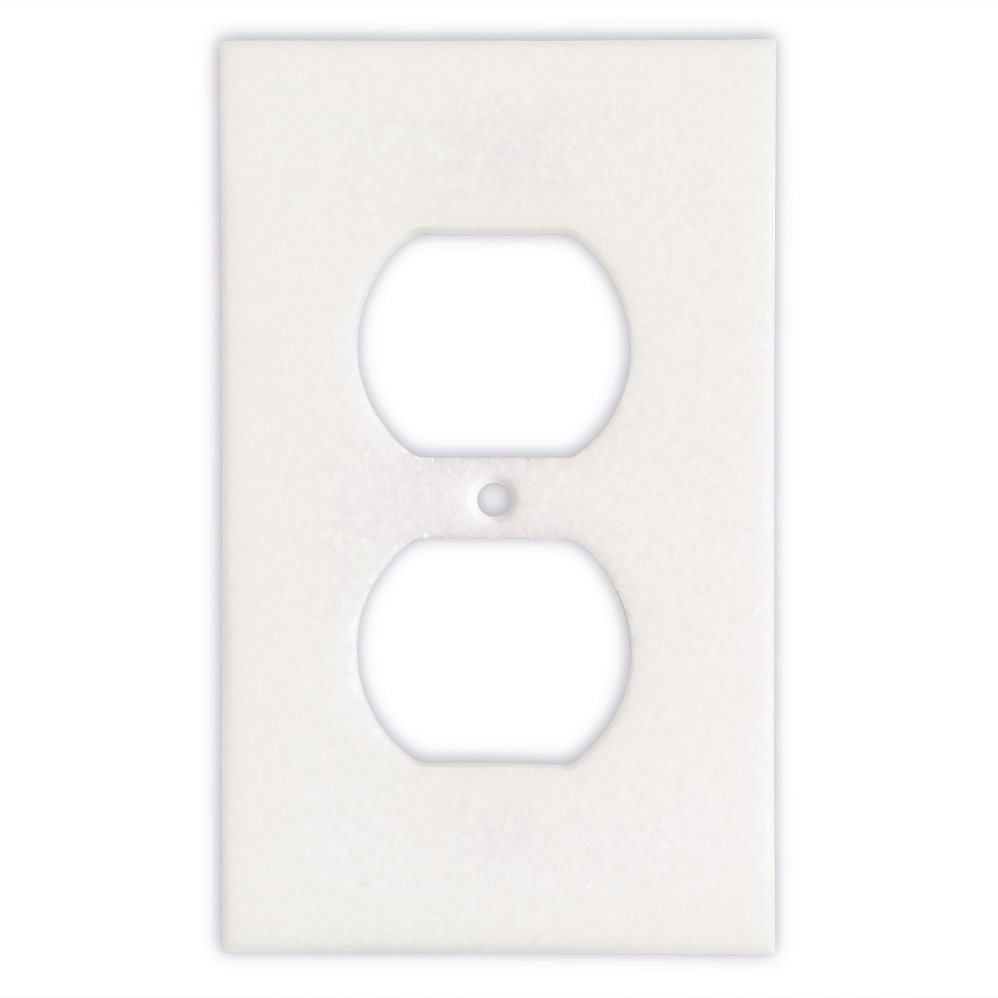 Greek Thassos White Marble Switch Plate Cover, Polished-SINGLE DUPLEX - Tilefornia