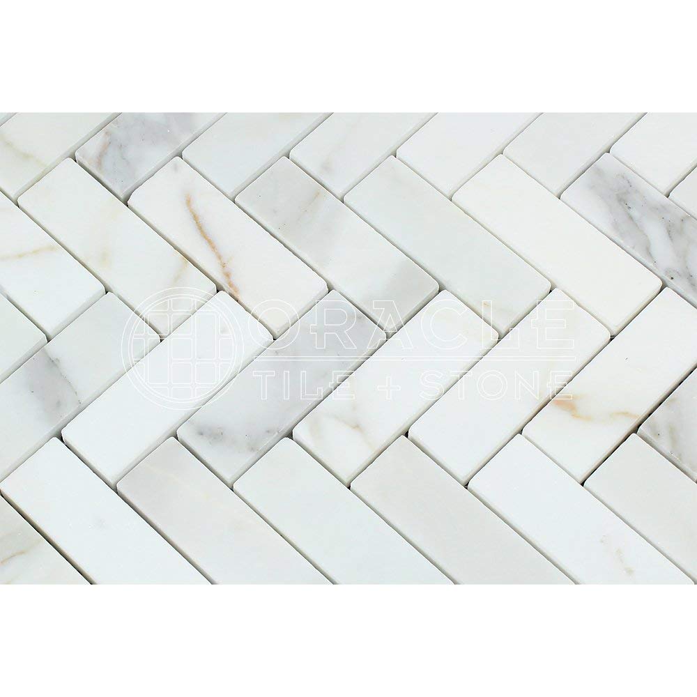 Calacatta Gold (Italian Calcutta) Marble 1 X 1 Mosaic Tile, Honed - Tilefornia