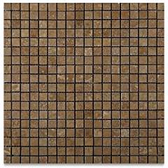 Noce Travertine 5/8 X 5/8 Tumbled Mosaic Tile - Lot of 50 sq. ft. - Tilefornia