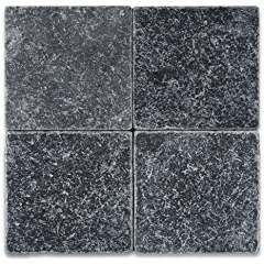 Taurus Black Marble 6" X 6" Tumbled Field Tile - Box of 5 sq. ft. - Tilefornia