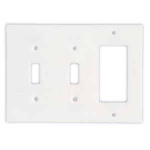 Greek Thassos White Marble Switch Plate Cover, Polished-DOUBLE TOGGLE ROCKER - Tilefornia