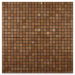 Noce 1X1 Travertine Tumbled Mosaic Tile - Tilefornia