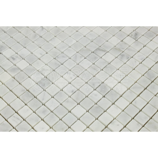 Tilefornia Carrara White Italian (Bianco Carrara) Marble 5/8 X 5/8 Mosaic Tile, Honed - Tilefornia