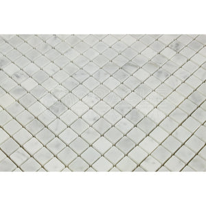 Tilefornia Carrara White Italian (Bianco Carrara) Marble 5/8 X 5/8 Mosaic Tile, Honed - Tilefornia