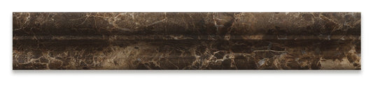 Emperador Dark Marble Polished 2 X 12 Crown Mercer Molding - Box of 5 Pcs. - Tilefornia
