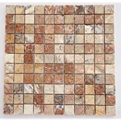 Scabos Travertine 1 X 1 Mosaic Tile, Polished - Tilefornia