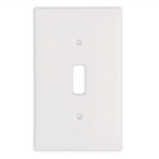 Greek Thassos White Marble Switch Plate Cover, Polished-SINGLE TOGGLE - Tilefornia
