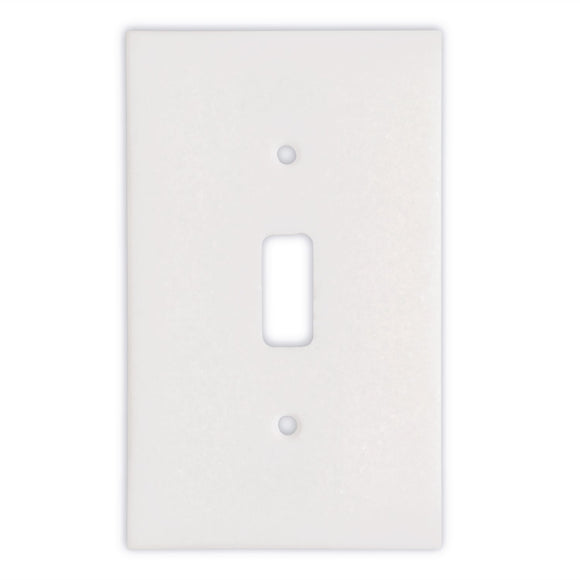 Greek Thassos White Marble Switch Plate Cover, Polished-SINGLE TOGGLE - Tilefornia