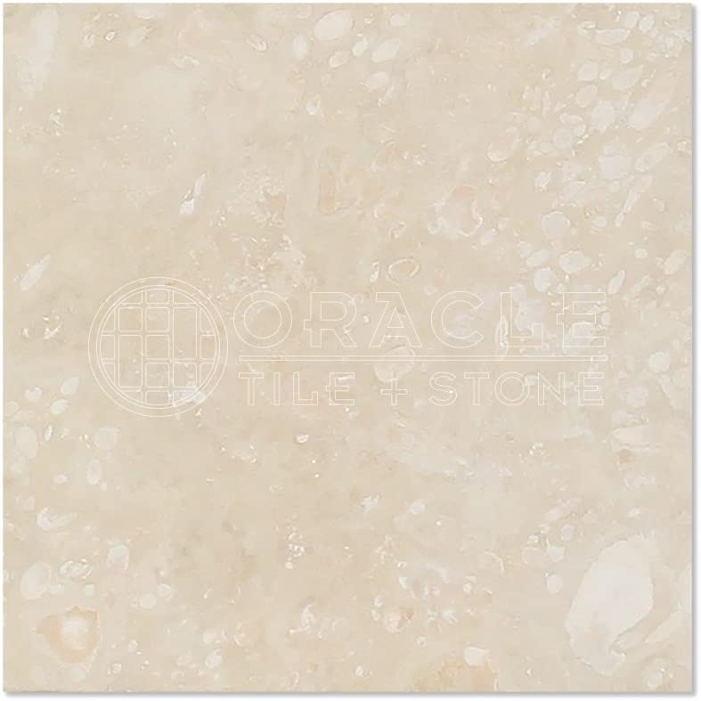 Ivory (Light) Travertine 12"X12" Subway Field Tile, Filled & Honed - Tilefornia