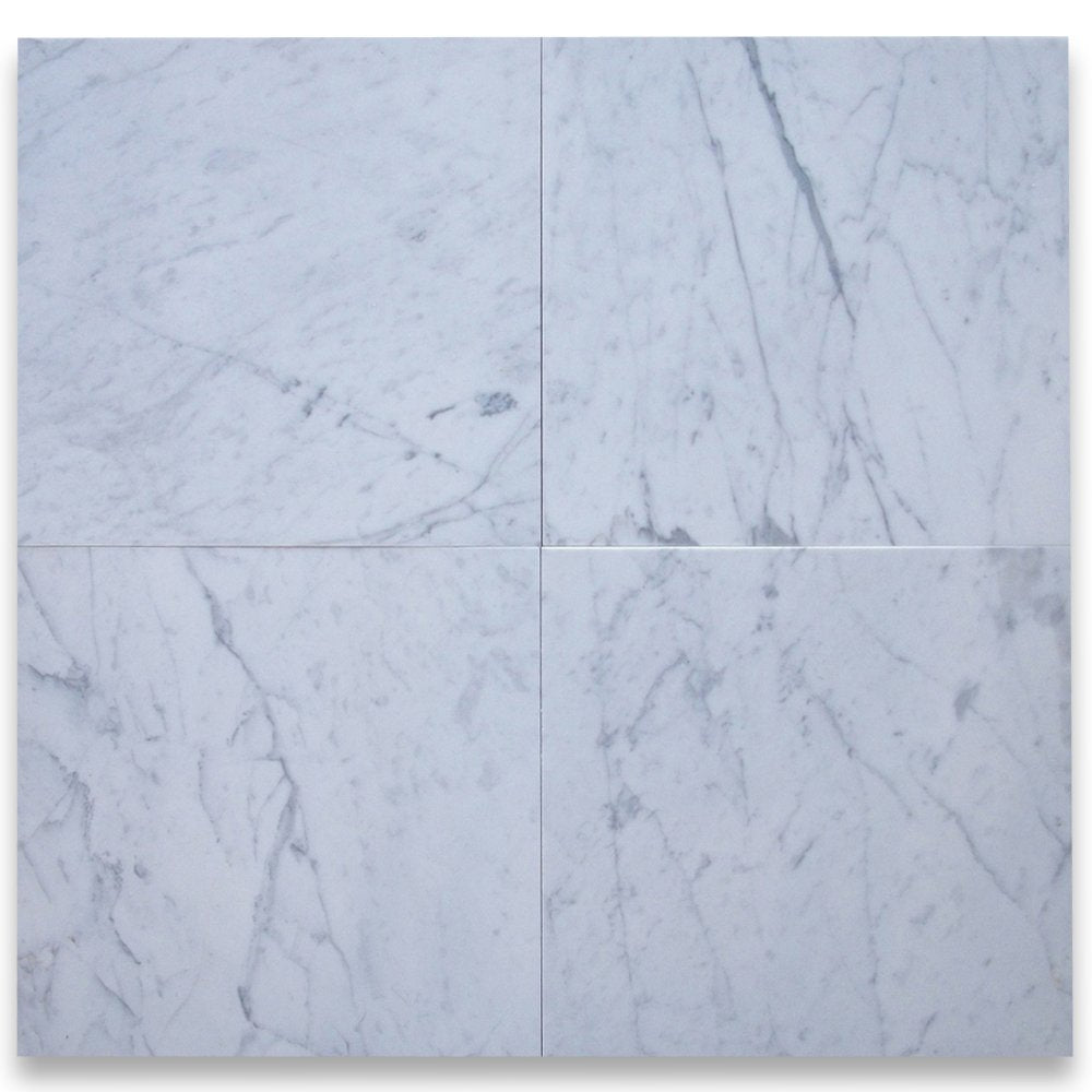 Carrara White Italian Carrera Marble 18x18 Tile Honed - 198 sq.ft. - Tilefornia