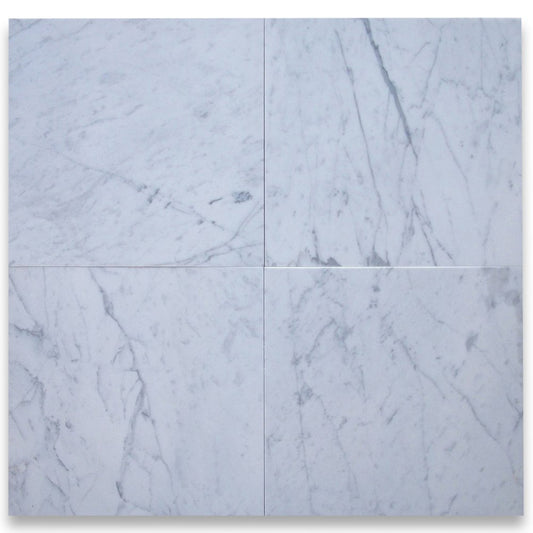 Carrara White Italian Carrera Marble 18x18 Tile Honed - 198 sq.ft. - Tilefornia