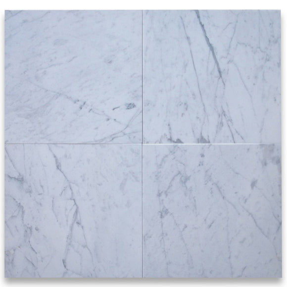 Carrara White Italian Carrera Marble 18x18 Tile Honed - 198 sq.ft. - Tilefornia