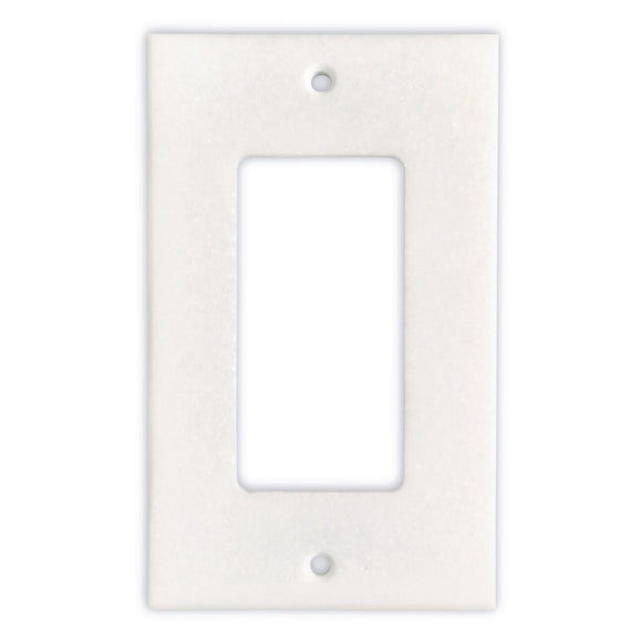 Greek Thassos White Marble Switch Plate Cover, Polished-SINGLE ROCKER - Tilefornia