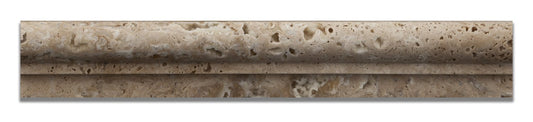 Walnut Travertine Honed 2 X 12 Chair Rail Ogee-1 Molding - Standard Quality - BOX of 15 PCS - Tilefornia