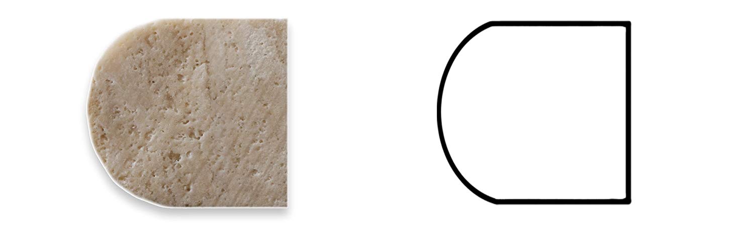 Durango Cream Travertine Honed 3/4 X 12 Bullnose Liner - Box of 5 pcs. - Tilefornia