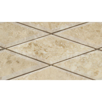 Cappuccino Marble Diamond Mosaic Tile 3x6, Polished