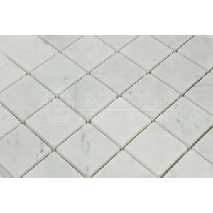 Carrara White Italian (Bianco Carrara) Marble 2 X 2 Mosaic Tile, Polished - Tilefornia