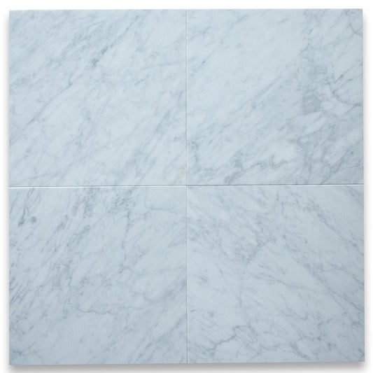 Carrara White Italian Carrera Marble 12x12 Tile Honed - 200 sq.ft. - Tilefornia