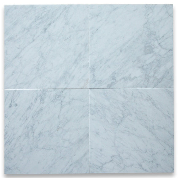 Carrara White Italian Carrera Marble 12x12 Tile Honed - 200 sq.ft. - Tilefornia