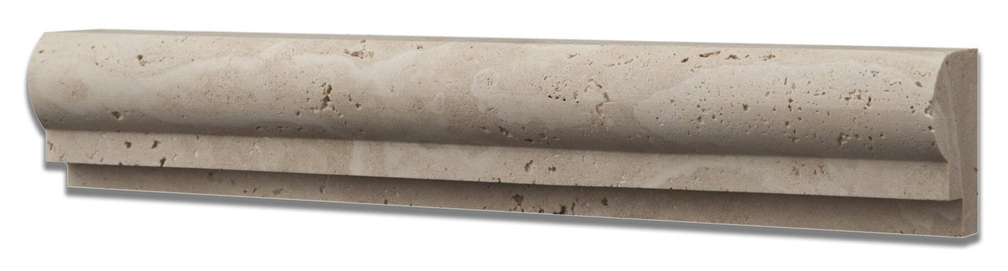 Ivory Travertine Honed 2 X 12 Cornice Molding - Standard Quality - BOX of 10 PCS - Tilefornia